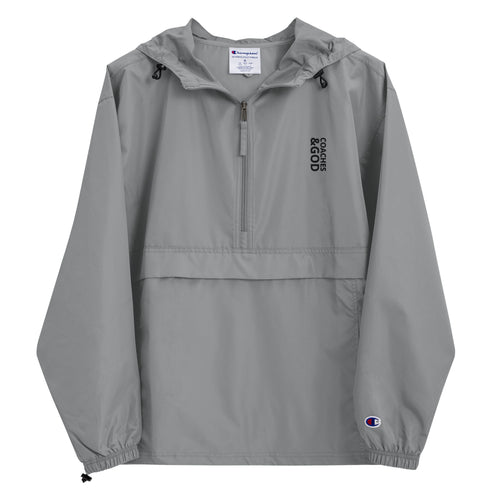 1STAR Coaches &God Vertical Onyx Embroidered Champion Packable Jacket